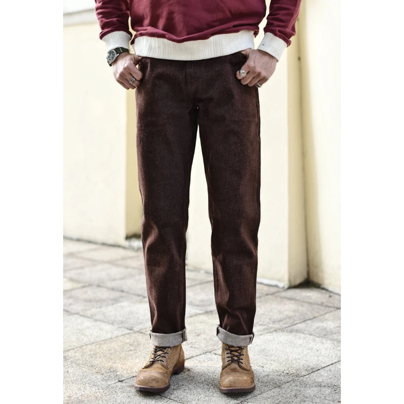 Levis Jeans 501 - Saucezhan Jeans pour Hommes Marron, Coupe
