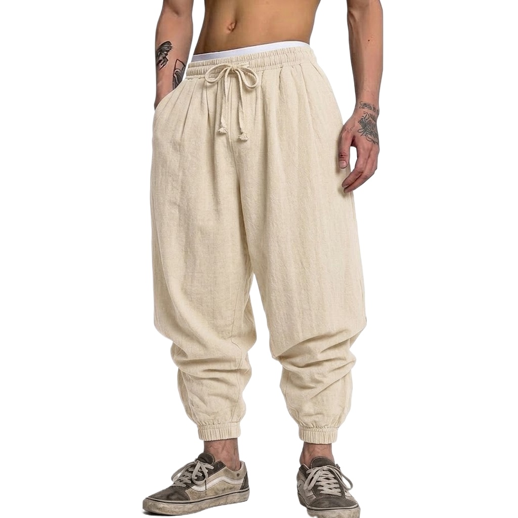 Pantalon Coréen en Coton et Li - Short Linen Drawstring avis et prix