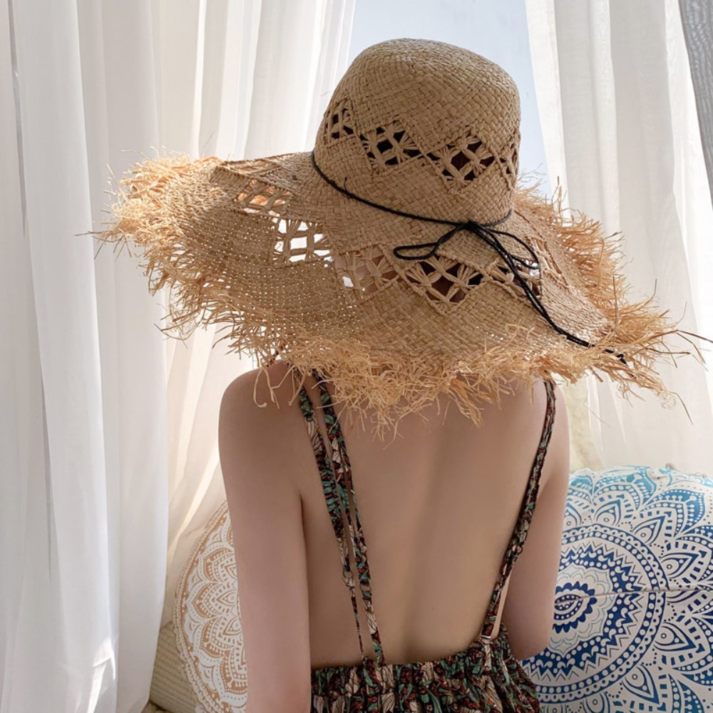 Nouveau grand chapeau de paill - Bucket Hat Straw avis et prix